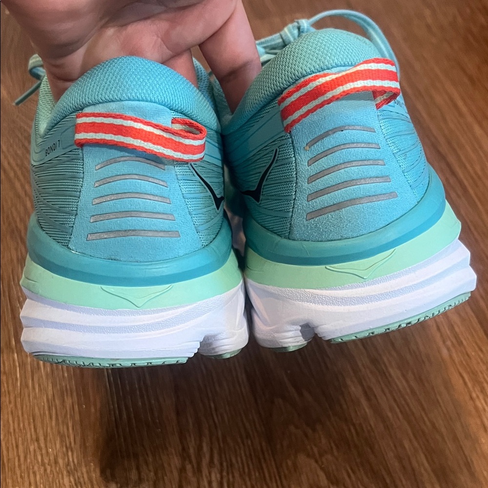 Hoka Bondi 7 Women's Teal/Aqua Road Running Shoes - Picture 3 of 10